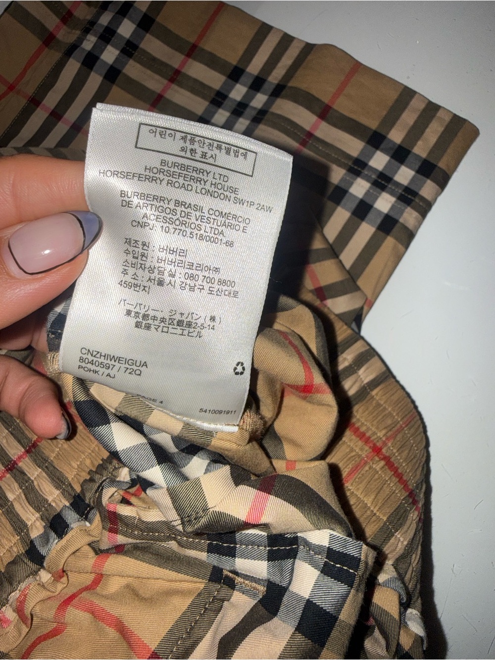Burberry Vintage Check Plaid Trousers Black Side Panels - Picture 5 of 6